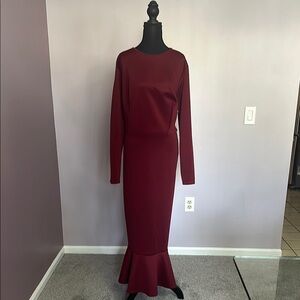 Club L London Red Long Sleeve Sheath Dress